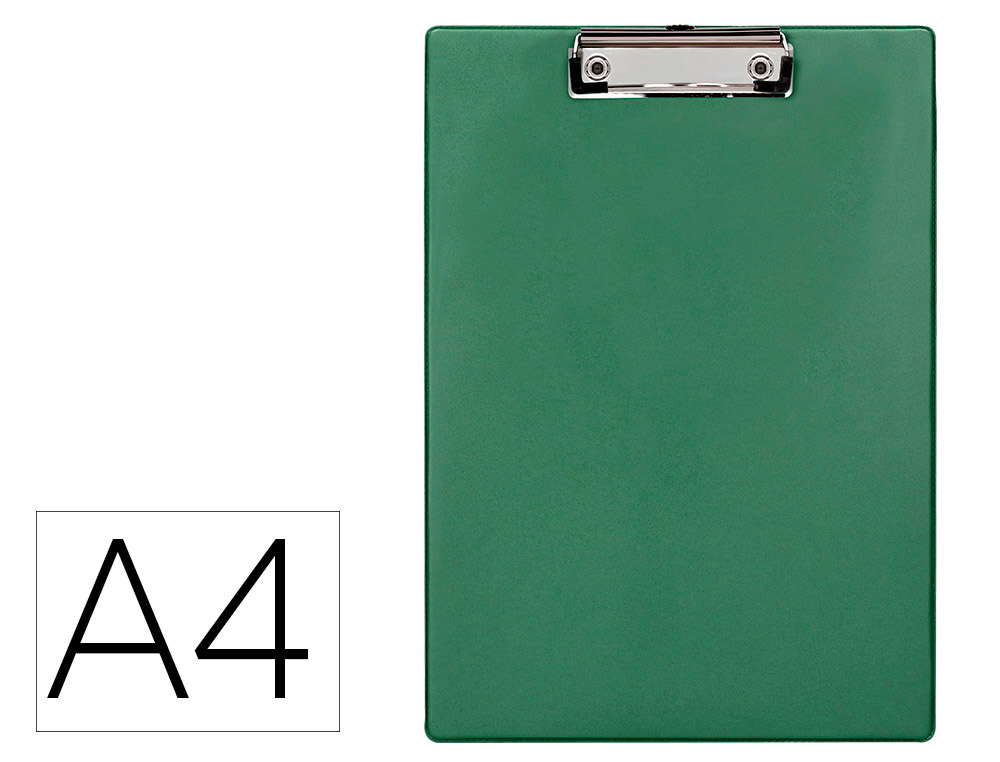 Portanotas Q-Connect Plastico 50% Reciclado DIN A4 Verde Oliva Grosor 2,1 mm