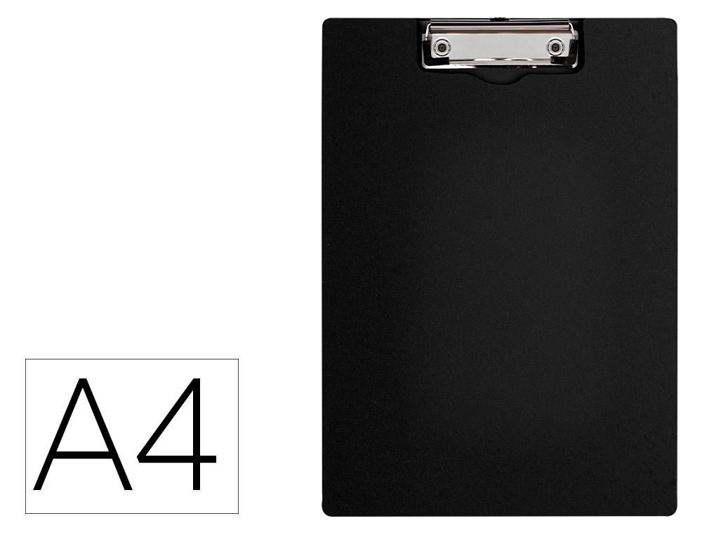 Carpeta Q-Connect Miniclip Superior DIN A4 Plastico 50% Reciclado Negro Grosor 2,1 mm