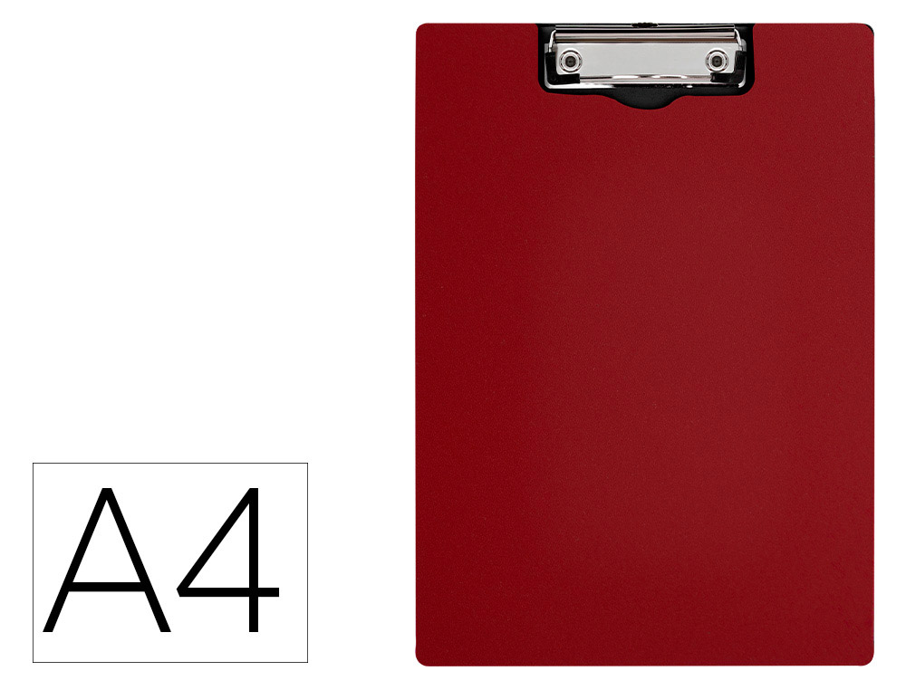 Carpeta Q-Connect Miniclip Superior DIN A4 Plastico 50% Reciclado Rojo Grosor 2,1 mm