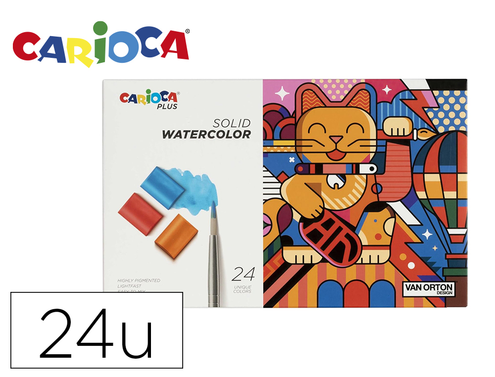 Acuarela Carioca Plus Caja de 24 Unidades Colores Surtidos