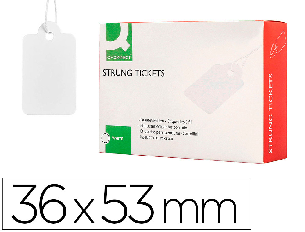 Etiquetas Colgantes Q-Connect 36x53 mm Caja de 500 Unidades