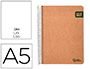 Cuaderno Espiral Liderpapel DIN A5 Ecouse Tapa Cartulina Kraft Contracolada 120h Papel 100% Reciclado 80gr Liso