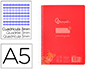 Cuaderno Espiral Liderpapel A5 Pautaguia Tapa Plastico 80h 90gr Cuadro Pautado 3 mm con Margen Color Rojo