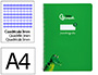 Cuaderno Espiral Liderpapel A4 Pautaguia Tapa Blanda 80h 75gr Cuadro Pautado 3mm Color Verde