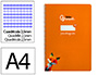 Cuaderno Espiral Liderpapel A4 A4 Pautaguia Tapa Dura 80h 90 gr Cuadro Pautado 2,5 mm Color Naranja