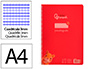 Cuaderno Espiral Liderpapel A4 Pautaguia Tapa Plastico 80h 90gr Cuadro Pautado 3mm con Margen Color Rojo