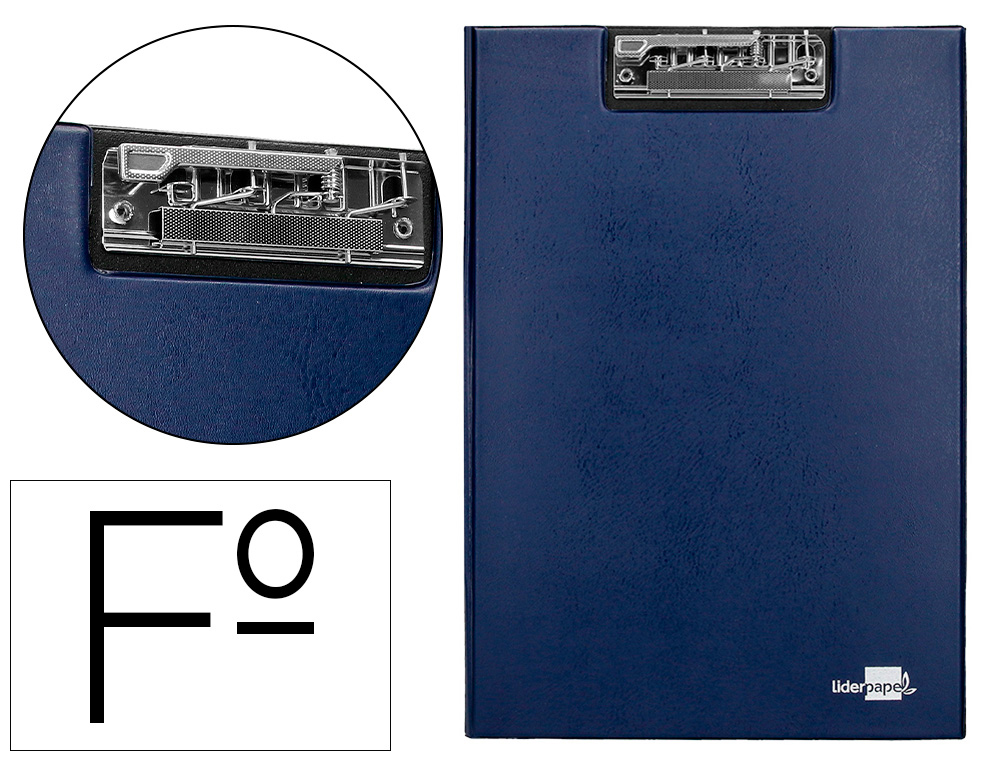 Carpeta Liderpapel Miniclip Superior Folio Plastico Azul