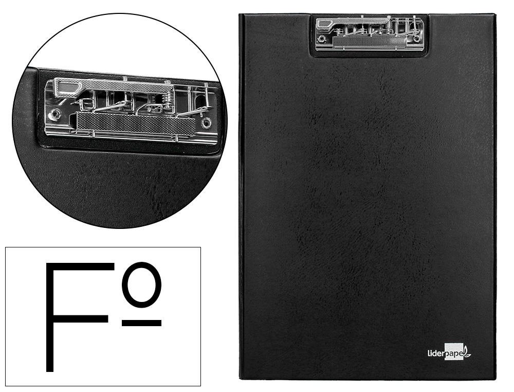 Carpeta Liderpapel Miniclip Superior Folio Plastico Negro