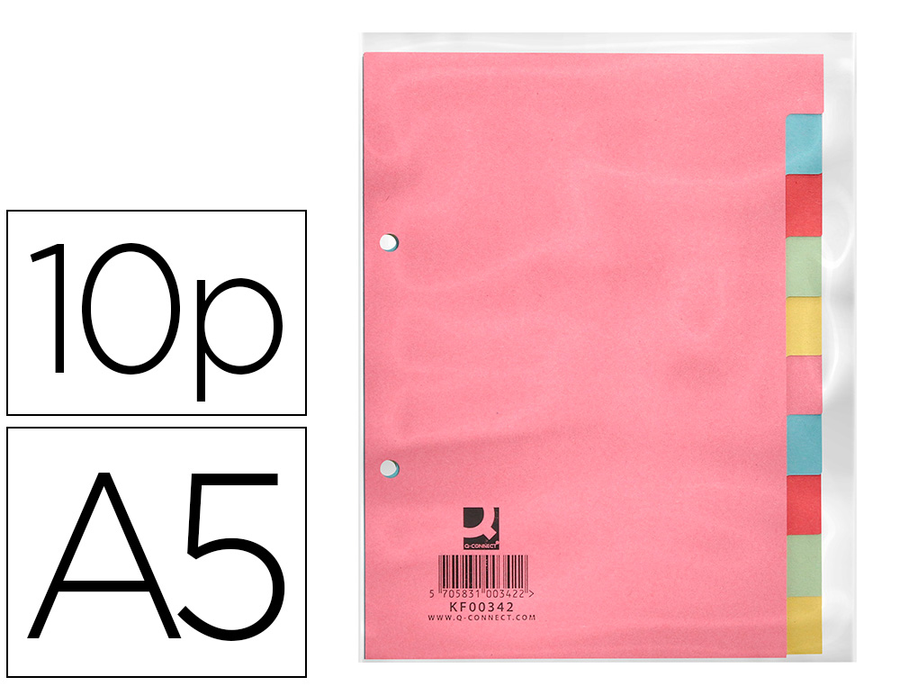 Separador Q-Connect Cartulina Juego de 10 Separadores DIN A5