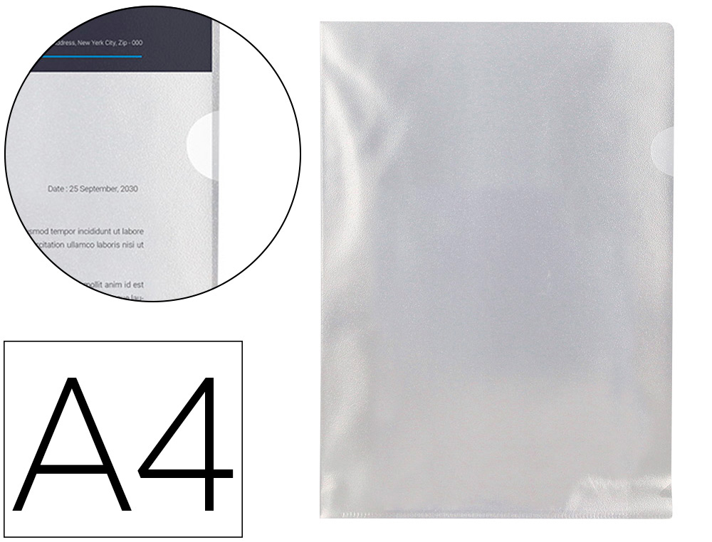 Carpeta Dossier Uñero Plastico Q-Connect DIN A4 120 Micras Transparente -bolsa de 10 Unidades
