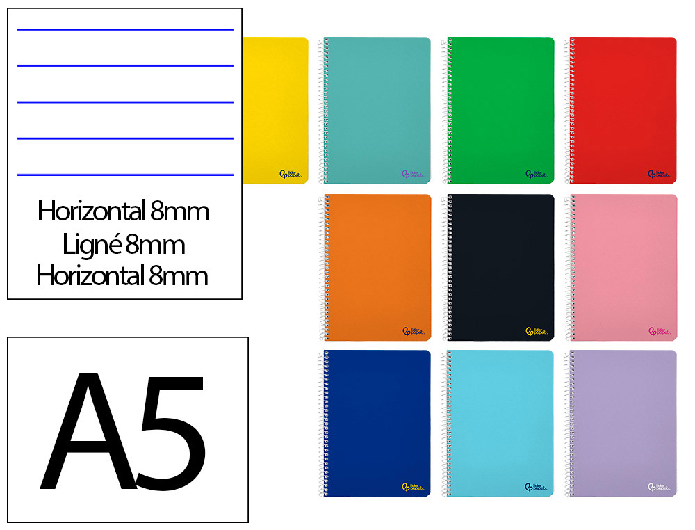 Recambio Liderpapel A4 100 Hojas 100gr Cuadro 5mm 4 Taladros Bandas de 5 Colores