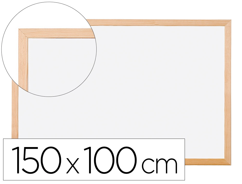 Pizarra Blanca Q-Connect Laminada Marco de Madera 150x100 cm