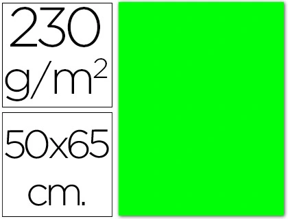 Cartulina Fluorescente Verde 50x65 cm 230 gr