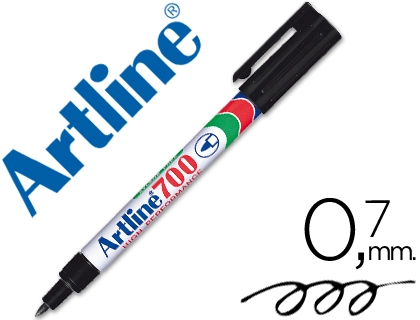 Rotulador Artline Marcador Permanente Ek-700 Negro Punta Redonda 0.7 mm Papel Metal y Cristal