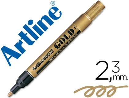 Rotulador Artline Marcador Permanente Tinta Metalica Ek-900 Oro Punta Redonda 2.3 mm