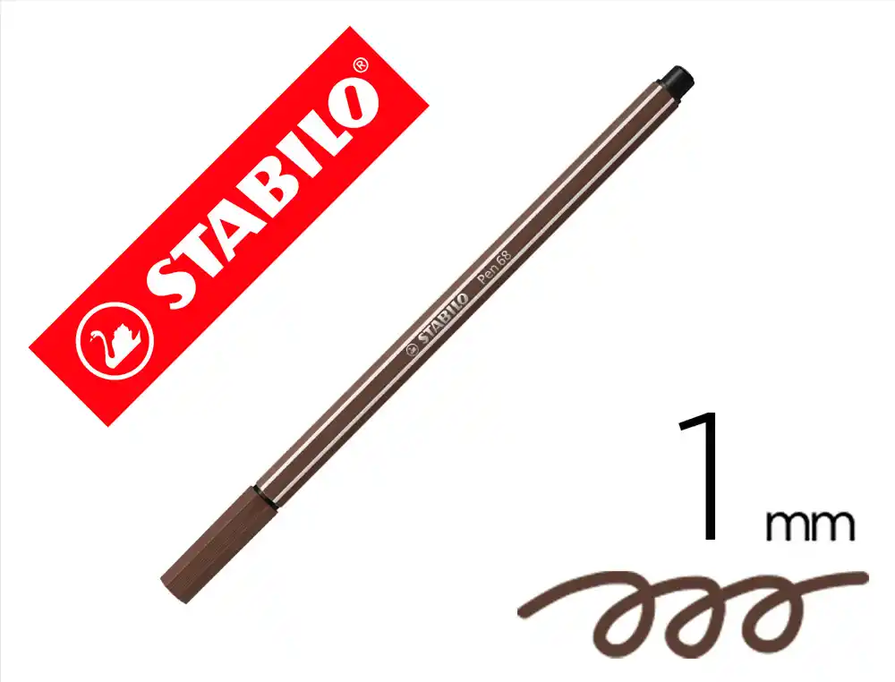 Rotulador Stabilo Acuarelable Pen 68 Sombra Punta Gruesa 1mm