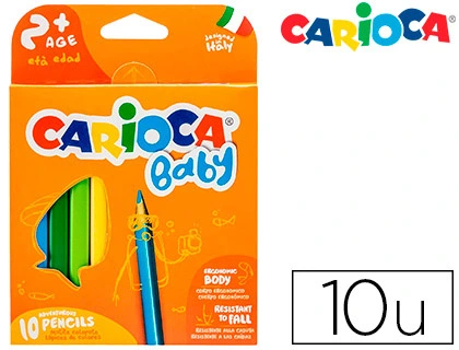 Lapices de Colores Carioca Baby 2 Años Caja de 10 Colores Surtidos