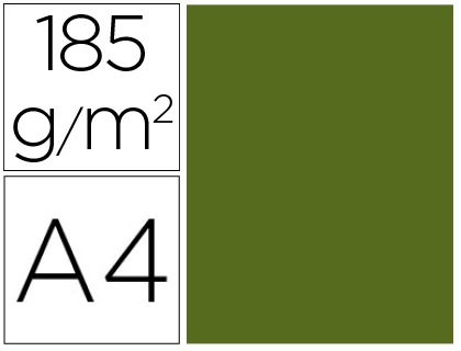 Cartulina Guarro DIN A4 Verde Safari 185 gr Paquete de 50 Hojas