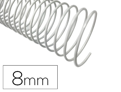 Espiral Metalico Q-Connect Blanco 64 5:1 8 mm 1mm Caja de 200 Unidades