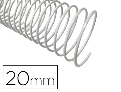 Espiral Metalico Q-Connect Blanco 64 5:1 20mm 1,2mm Caja de 100 Unidades