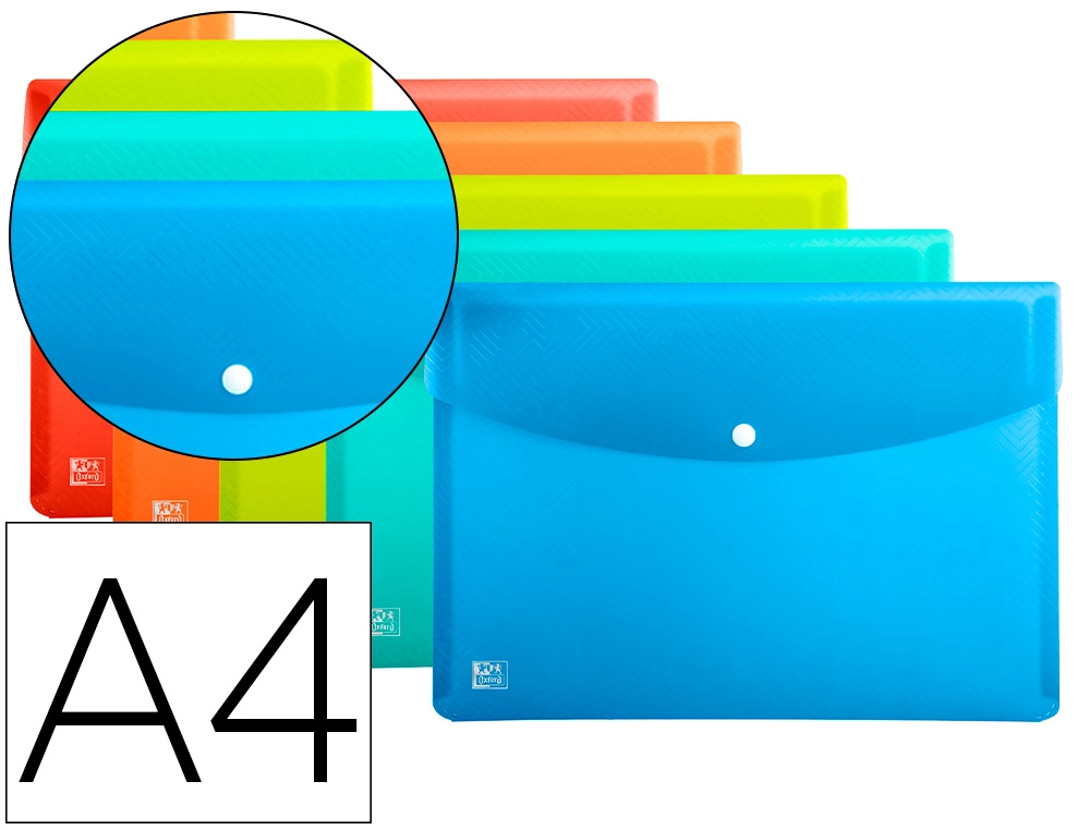 Carpeta Oxford Urban Dossier Broche Polipropileno DIN A4 Pack de 5 Colores Surtidos