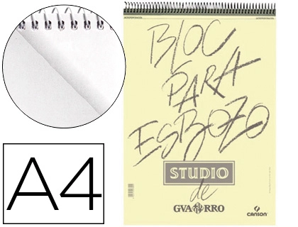 Bloc Dibujo Esbozo Canson DIN A4 Microperforado 21x29,7 cm 100 Hojas Grano Fino 90 Gr/m2