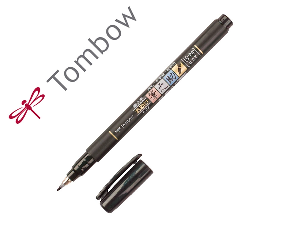 Rotulador tombow fudenosuke tinta base de agua punta pincel blanda negro