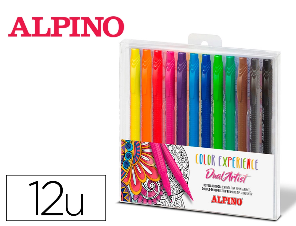 Rotulador Alpino Dual Artist Color Experience Estuche de 12 Unidades Colores Surtidos