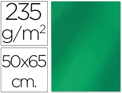 Cartulina Liderpapel 50x65 cm 235g/m2 Metalizada Verde