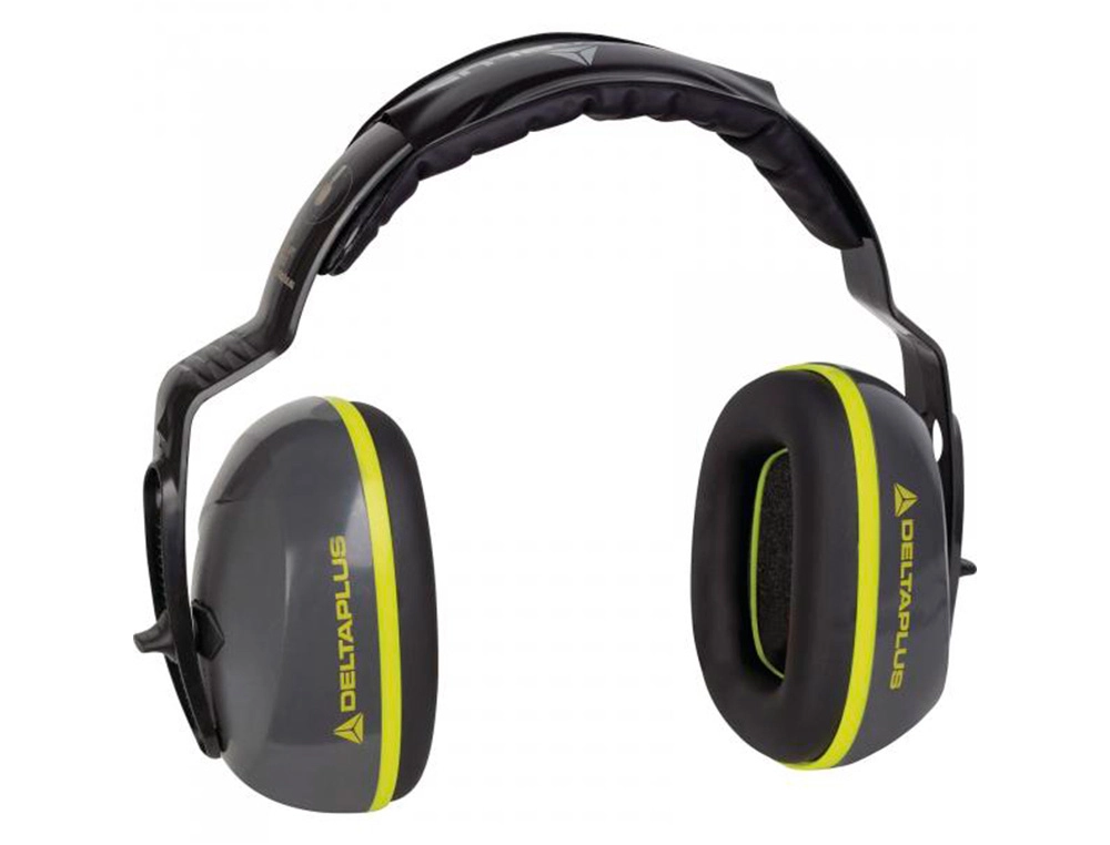 Casco Antiruido Deltaplus con Orejeras Abs Ajustable en Altura Norma Snr 26 Db Color Gris