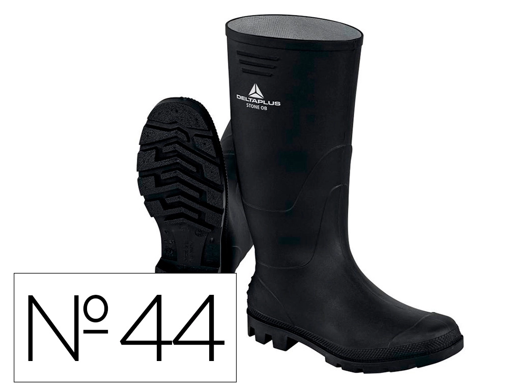 Botas Deltaplus de Seguridad Stone PVC Negro Suela de Tacos Talla 44