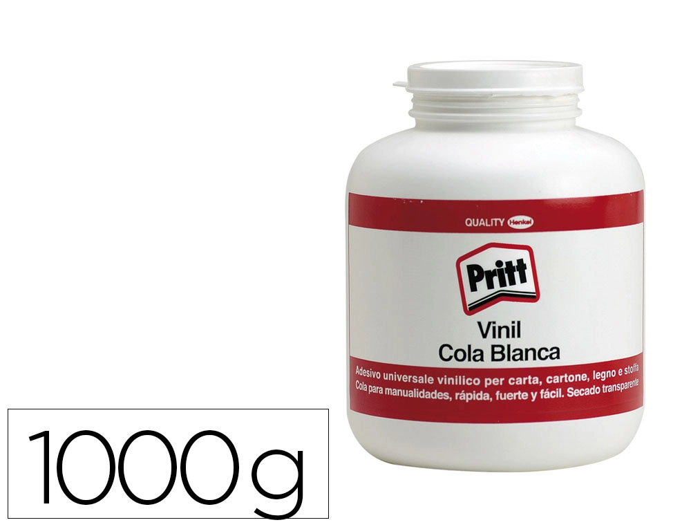 Pegamento cola vinilica pritt blanca bote de 1000 gr