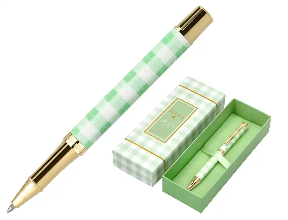 Roller Belius Picnic Aluminio Color Verde Dorado Tinta Color Negro Caja de Diseño