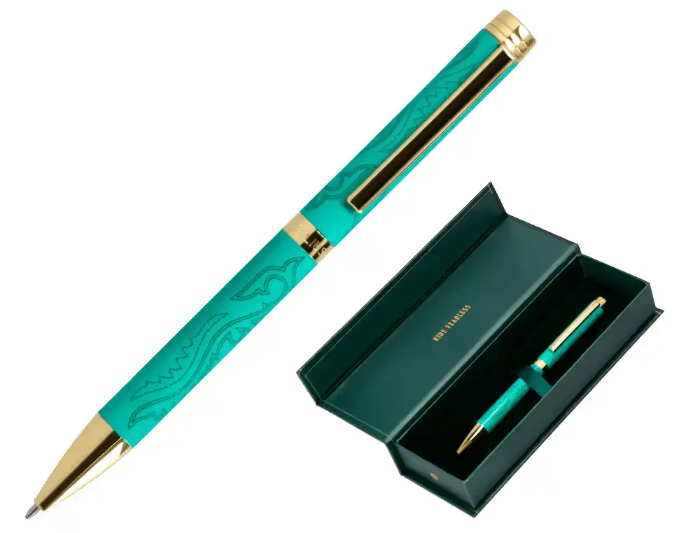 Boligrafo Belius Wild West Aluminio Color Verde Tinta Color Azul Caja de Diseño