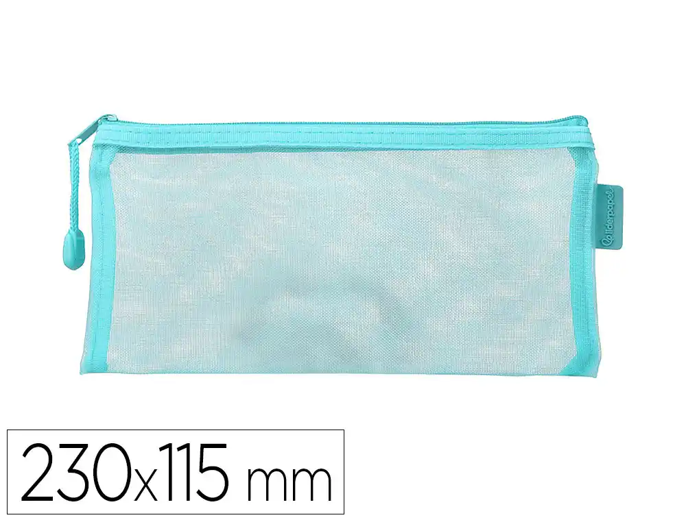 Bolsa zipper bag liderpapel poliester transpirable multiusos ticket 230x115 mm azul pastel