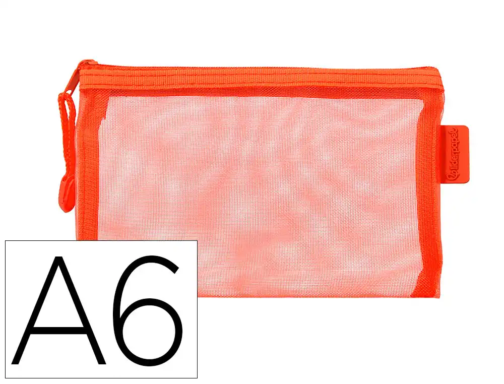 Bolsa Zipper Bag Liderpapel Poliester Transpirable Multiusos DIN A6 Naranja