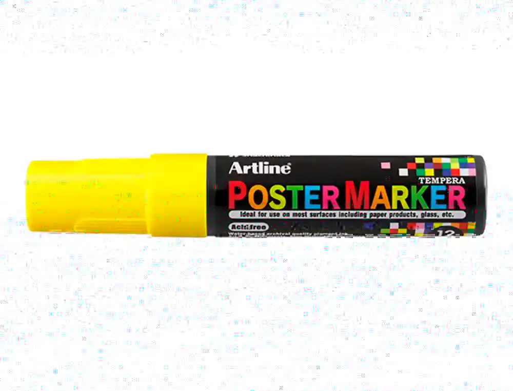 Rotulador Artline Poster Marker Epp-12 Punta Rectangular 12 mm Color Amarillo Fluor