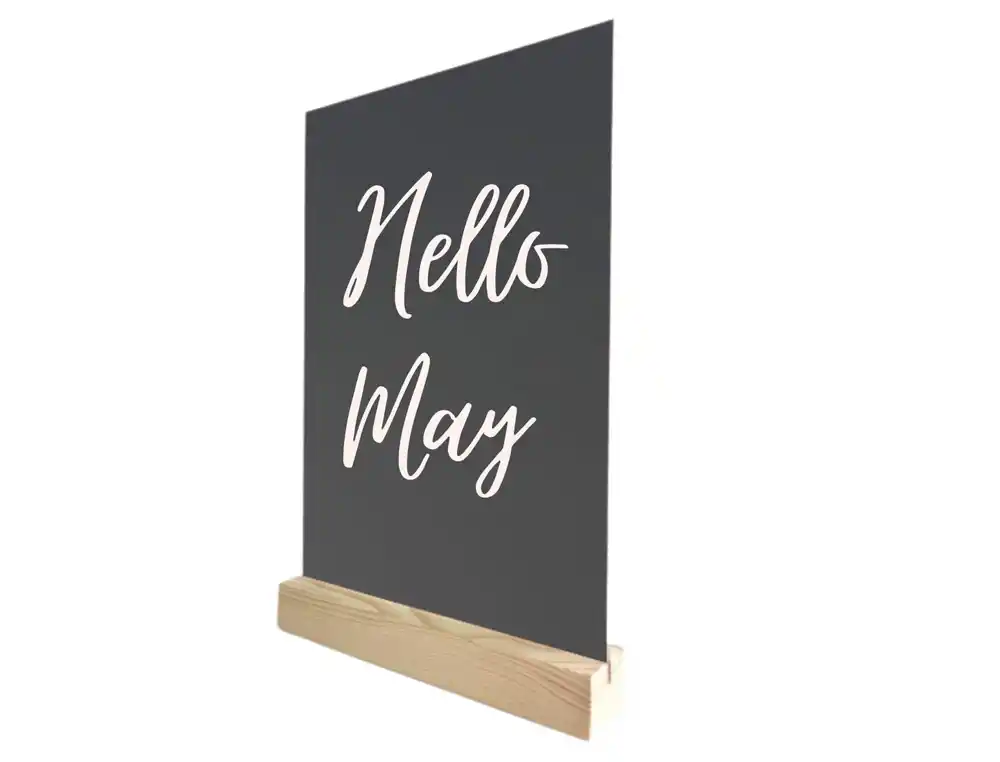 Pizarra Doble Cara Archivo 2000 con Base de Madera A4 Vertical Metacrilato Negro 100% Reciclable 40x210x330 mm