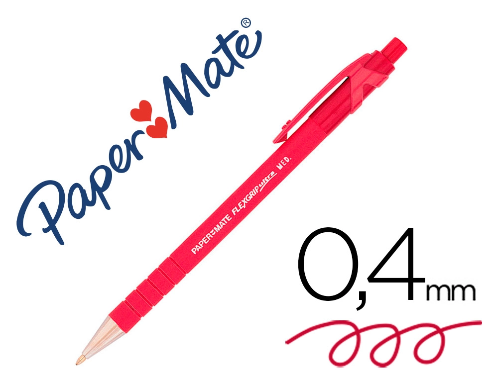 Boligrafo Flexgrip Retractil Rojo