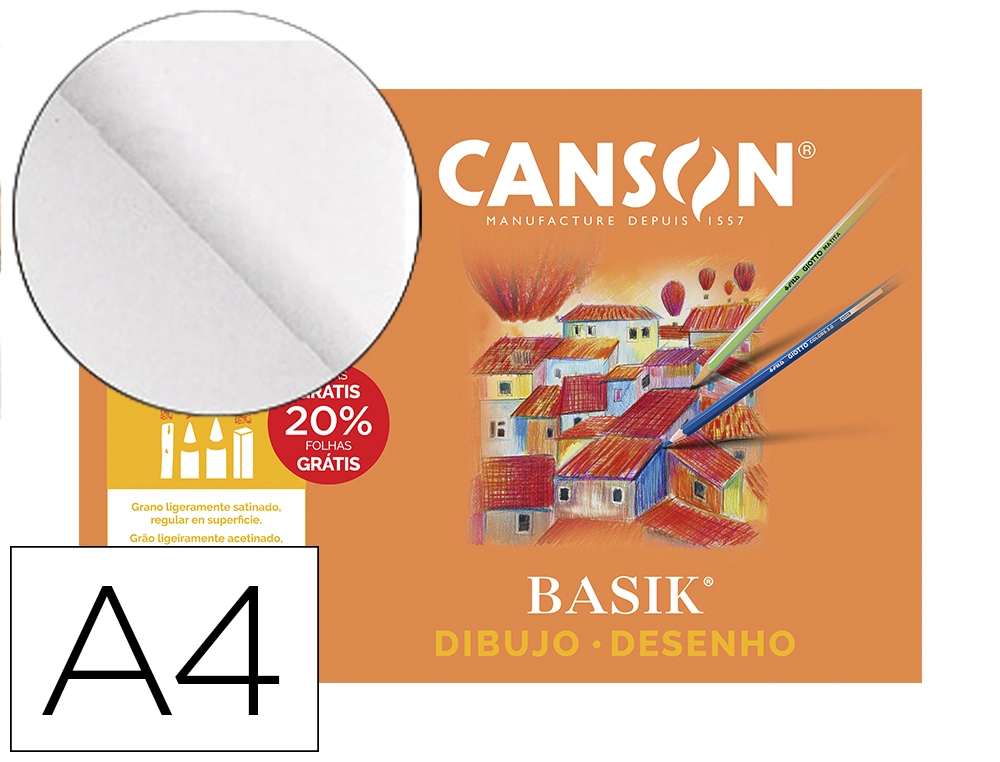 Papel dibujo basik din a4 sin recuadro 130 gramos minipack de 10 hojas