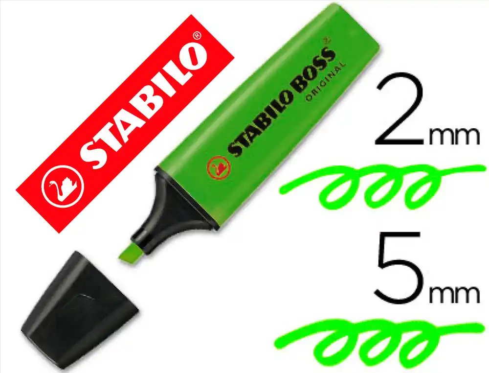 Rotulador Stabilo Boss Fluorescente 70 Verde