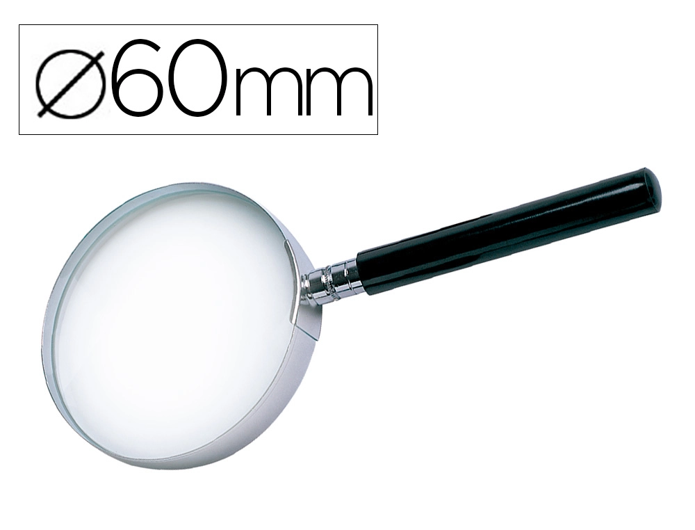 Lupa Q-Connect Cristal Aro Metalico Mango Plastico Negro 60 mm