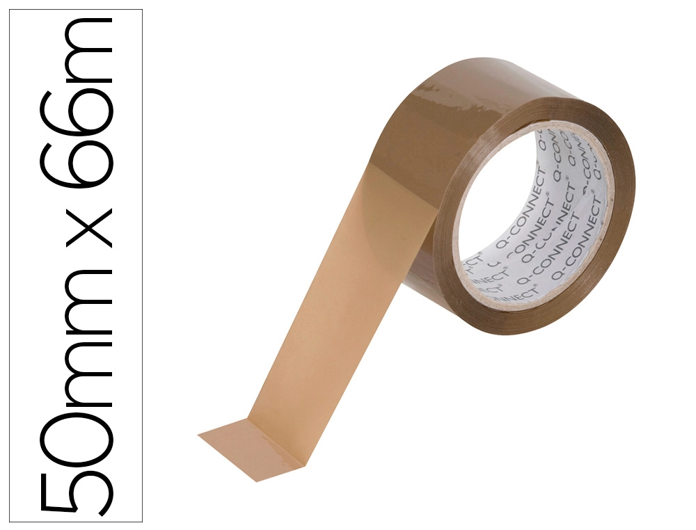 Cinta Adhesiva Q-Connect Polipropileno Havana 66 mt x 50 mm para Embalaje