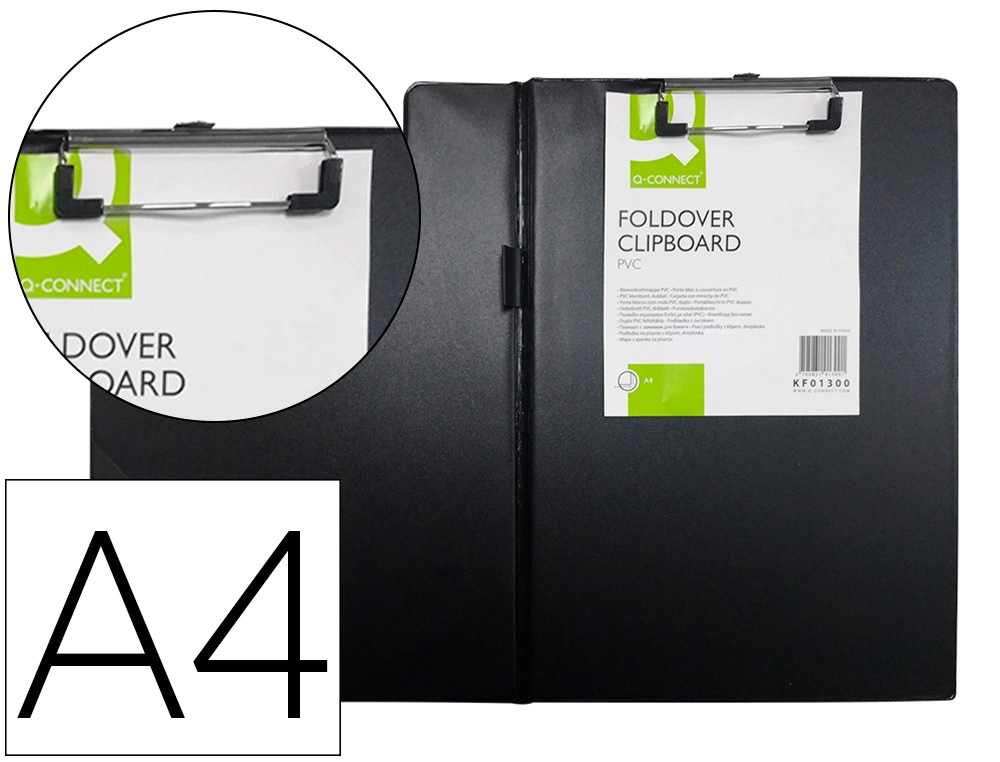 Carpeta Q-Connect Miniclips Plastico DIN A4 Negra
