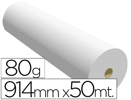 Papel Reprografia para Plotter 914mmx50mt 80gr Impresion Ink-Jet
