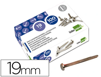 Encuadernadores Liderpapel Niquelados N.3 19 mm Caja de 100 Unidades