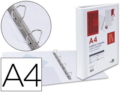 Carpeta Canguro 4 Anillas Mixtas 25mm Liderpapel A4 Plastico Color Blanco