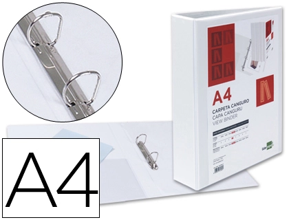 Carpeta Canguro 2 Anillas Mixtas 40mm Liderpapel A4 Plastico Color Blanco