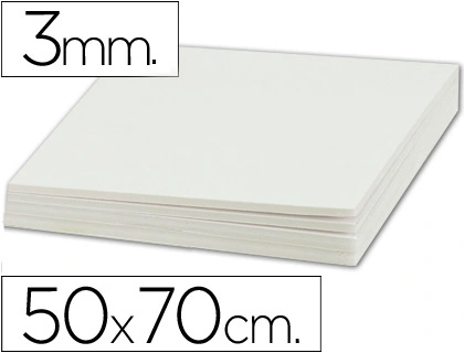 Carton Pluma Liderpapel Blanco Doble Cara 50x70cm Espesor 3mm