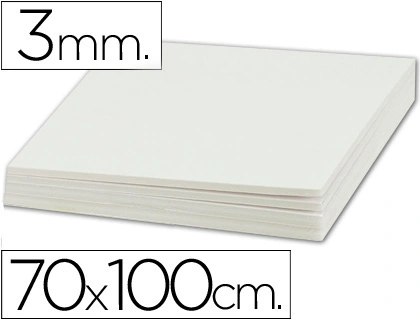 Carton Pluma Liderpapel Blanco Doble Cara 70x100cm Espesor 3mm